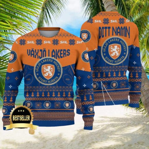 Custom Name Vaxjo Lakers Ugly Christmas Sweater New Logo Gift For Men And Women Fans