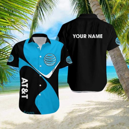 Custom Name at&t Brands Hawaiian Shirt Contemporary Logo AOP Hawaiian Shirt For Men And Women