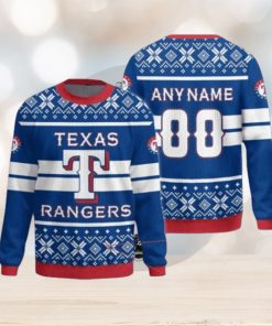 Custom Number And Name New Release Texas Rangers MLB Christmas Ugly Sweater