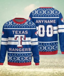 Custom Number And Name New Release Texas Rangers MLB Christmas Ugly Sweater