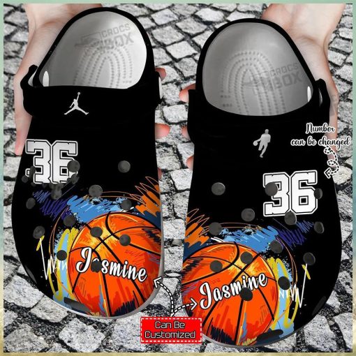 Custom Number Basketball Colorful Crocs