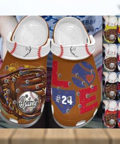 Custom Number Colorful Baseball Home Plate Clogs Shoes