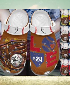 Custom Number Colorful Baseball Home Plate Clogs Shoes