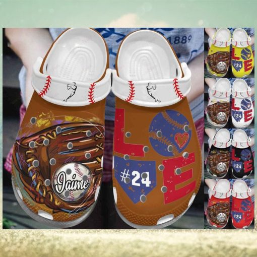 Custom Number Colorful Baseball Home Plate Clogs Shoes