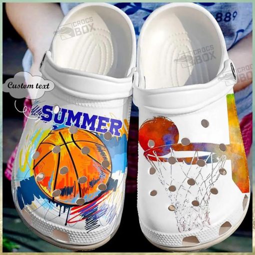 Custom Number Summer Basketball Crocs Kids