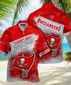 Customized NFL Tampa Bay Buccaneers Hawaiian Shirt Metal Pattern Aloha Shirt