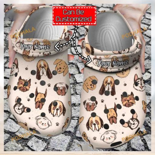 Cute Dog Breeds Crocs Unique Animal Print Clog Shoes