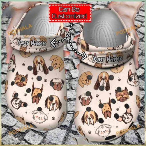 Cute Dog Breeds Crocs Unique Animal Print Clog Shoes