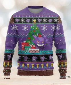 Cute Pokemon Gengar Knitted 3D Printed Ugly Christmas Sweater