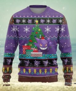 Cute Pokemon Gengar Knitted 3D Printed Ugly Christmas Sweater