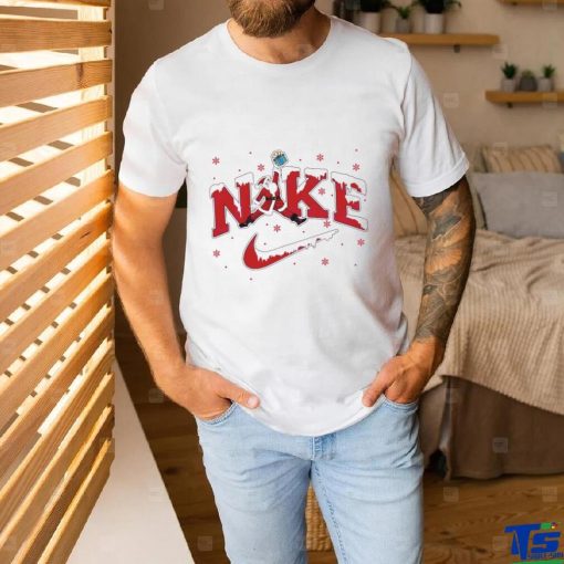 Cute Santa Christmas Nike Logo Shirt