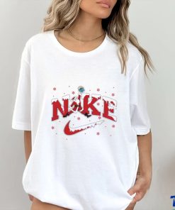 Cute Santa Christmas Nike Logo Shirt