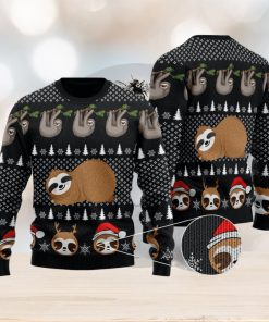 Cute Sloth Santa Knitting Pattern Ugly Christmas Sweater