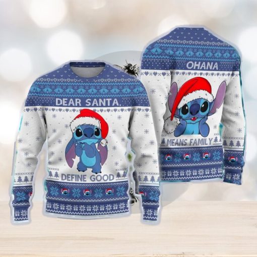 Cute Stitchmas Ugly Christmas Sweater Dear Santa Define Good Gift For Men Women Means Family Xmas