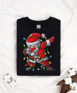 Dabbing Santa Christmas Tree Lights Xmas Gifts Boys Kids Dab Short Sleeve T Shirt Black