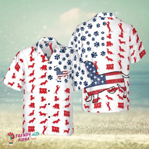 Dachshund American Flag Hawaiian Shirt