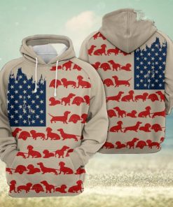 Dachshund Usa Flag 3D Printed Hoodie