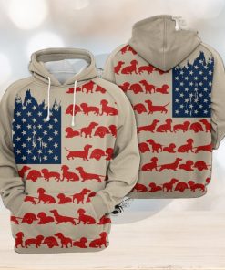 Dachshund Usa Flag 3D Printed Hoodie