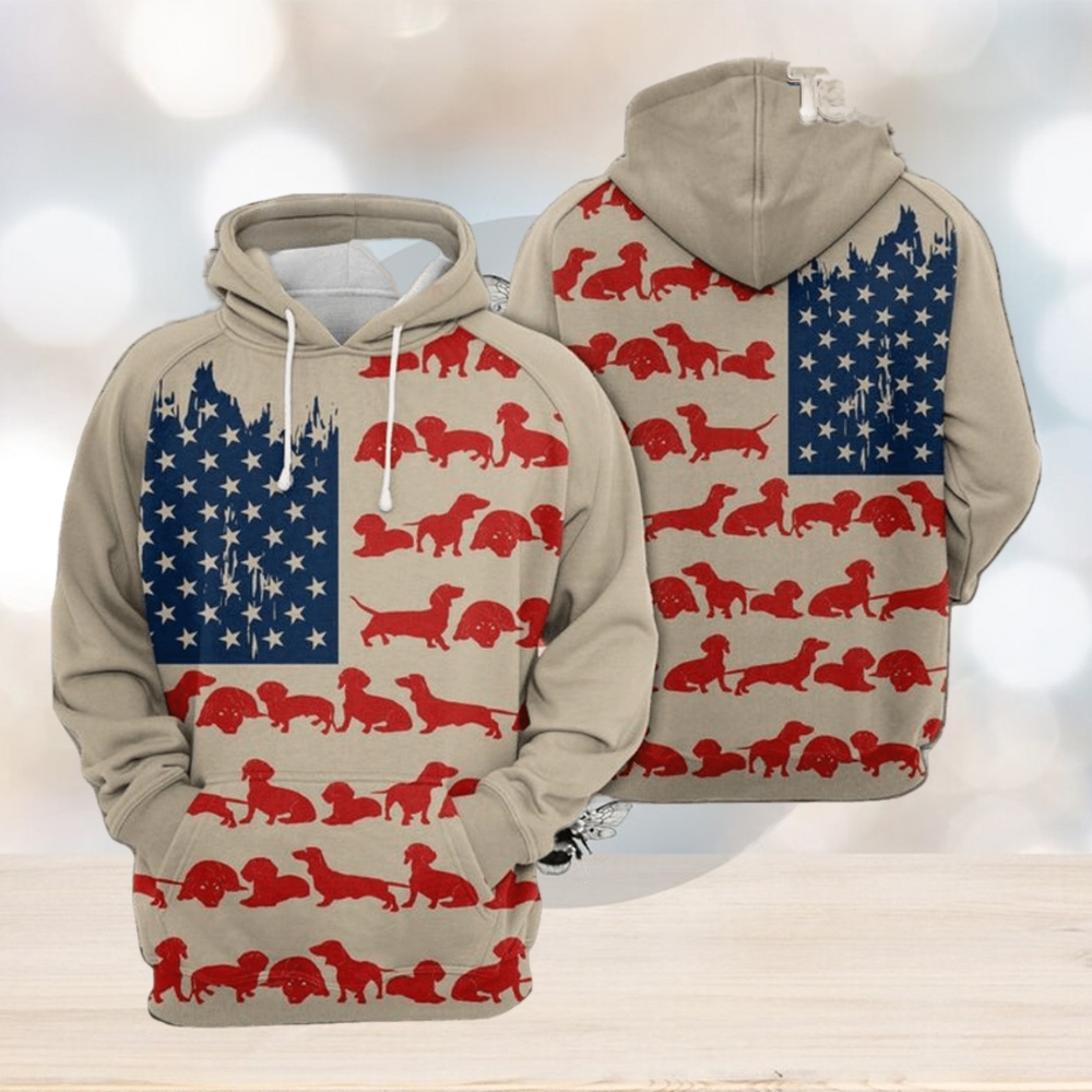Dachshund Usa Flag 3D Printed Hoodie Dachshund Usa Flag 3D Printed Hoodie