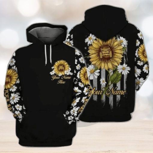 Daisy And Sun Flower Custom Name 3d All Over Print Hoodie