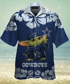 Dallas Cowboys Baby Yoda Short Sleeve Button Up Tropical Hawaiian Shirt