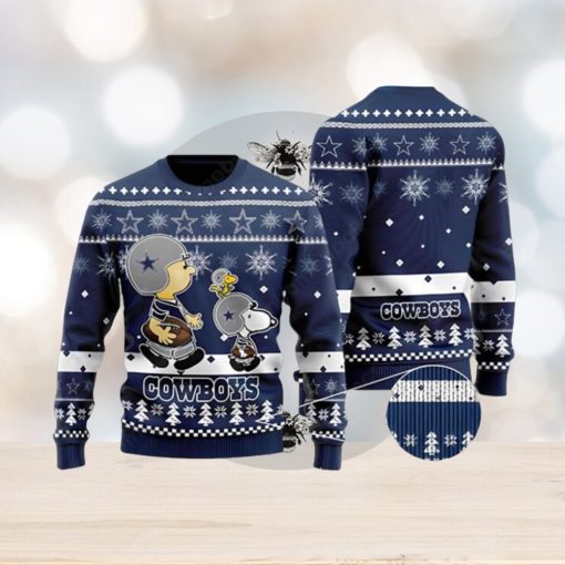 Dallas Cowboys Charlie Brown Peanuts Snoopy Ugly Christmas Sweater 3D Printed Men And Women Holiday Gift