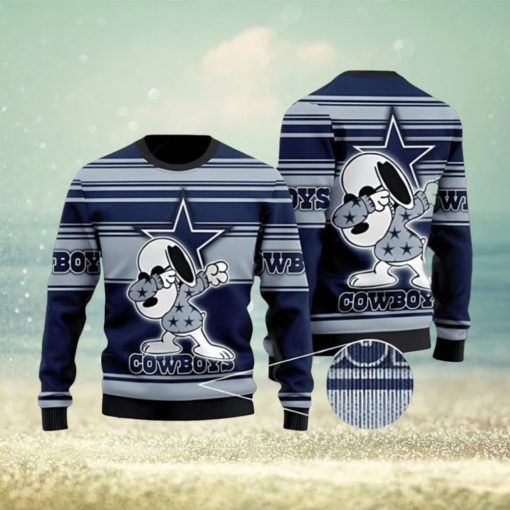 Dallas Cowboys Dabbing Snoopy Ugly Christmas Sweater 3D Printed Men And Women Holiday Gift Holiday