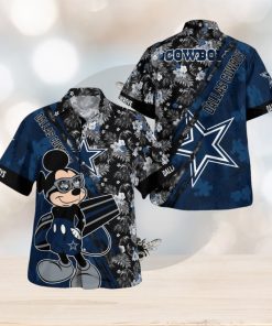 Dallas Cowboys Mickey Mouse Floral Short Sleeve Hawaii Shirt