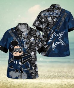 Dallas Cowboys Mickey Mouse Floral Short Sleeve Hawaii Shirt