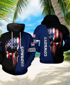 Dallas Cowboys NFL US Flag Skull Team 3D Printed Hoodie