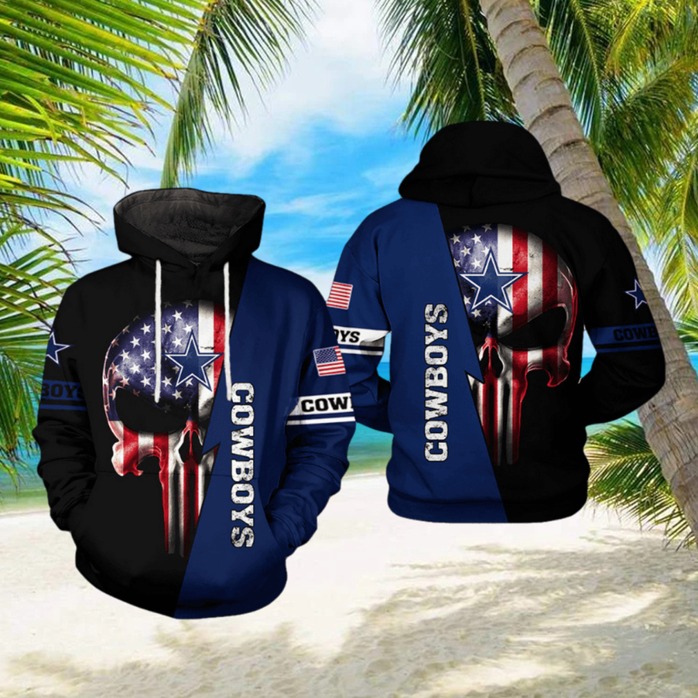 Dallas Cowboys NFL US Flag Skull Team 3D Printed Hoodie Dallas Cowboys NFL US Flag Skull Team 3D Printed Hoodie