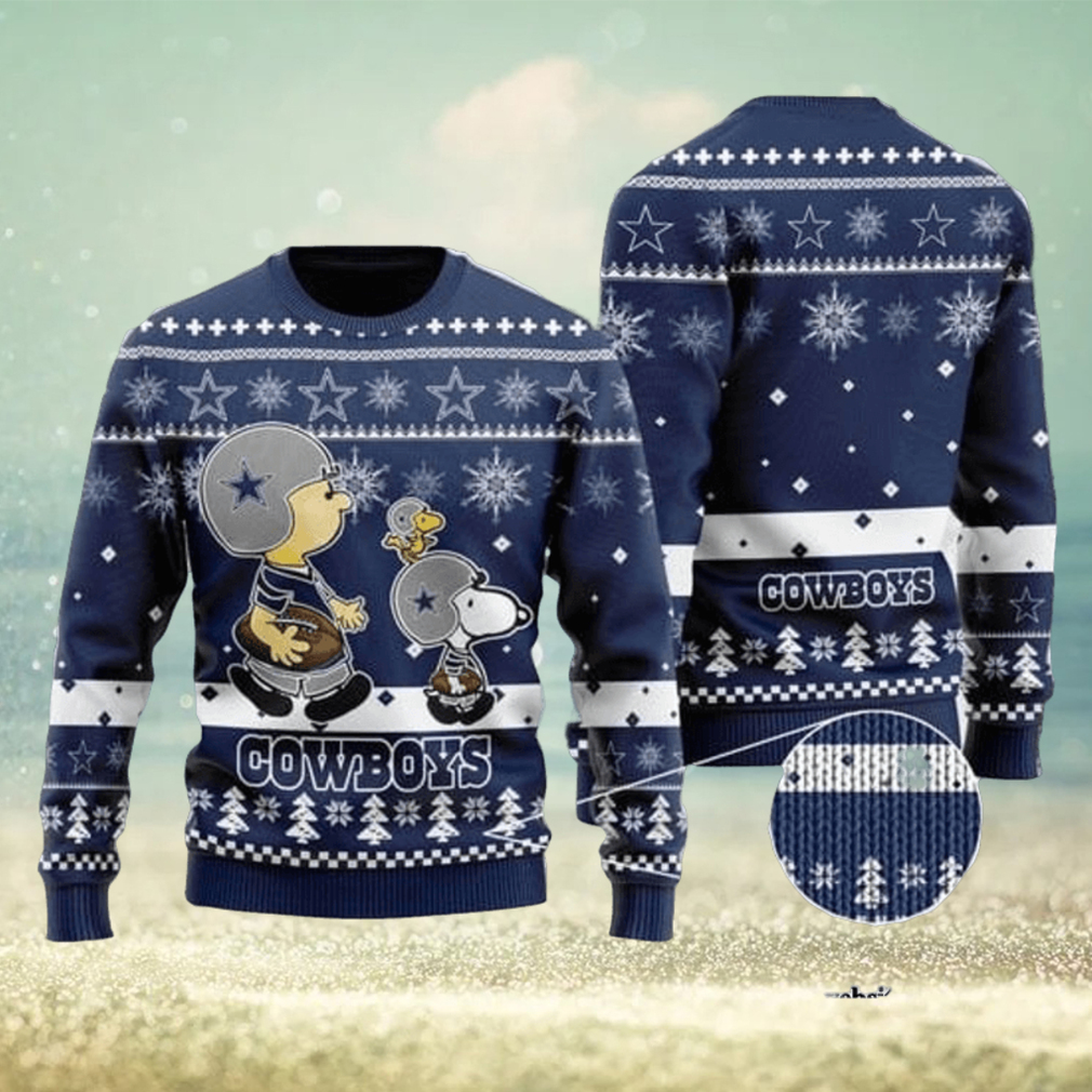 Dallas Cowboys Peanuts Snoopy Charlie Brown Knitting Pattern 3D Print Ugly  Sweater - Limotees