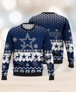 Dallas Cowboys Ugly Sweater Vintage Snowflakes Ugly Christmas Sweater 3D Printed Men And Women Holiday Gift