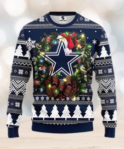 Dallas Cowboys Wreath Ugly Christmas Sweater Xmas 3D Printed Christmas Sweater Gift