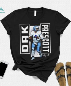 Dallas Cowboys football Dak Prescott 4 player action pose signature draw shirt