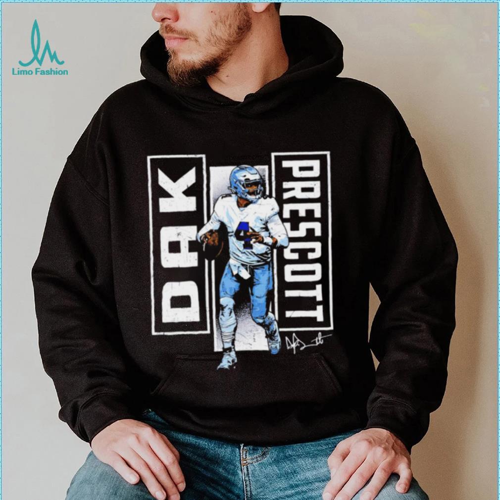 Dallas Cowboys football Dak Prescott 4 player action pose signature draw shirt Dallas Cowboys football Dak Prescott 4 player action pose signature draw shirt