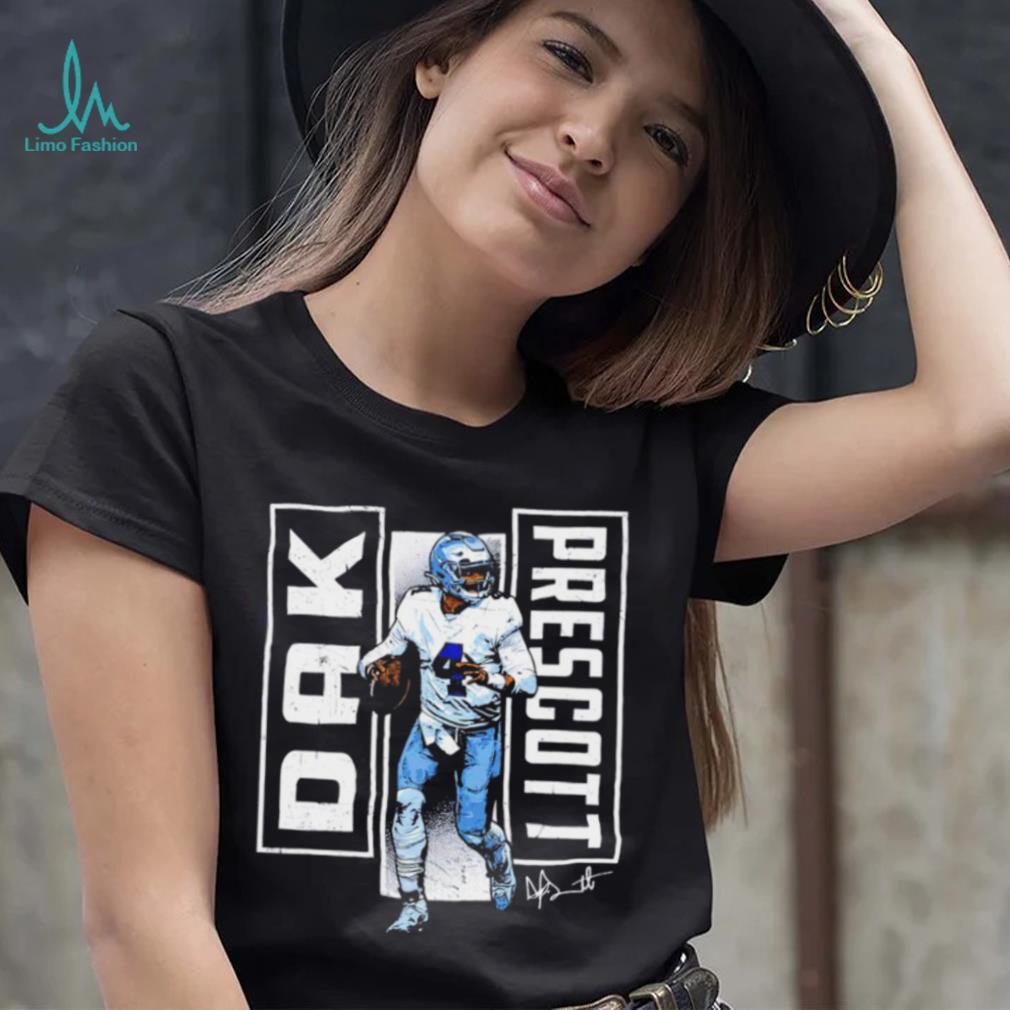 Dallas Cowboys football Dak Prescott 4 player action pose signature draw shirt Dallas Cowboys football Dak Prescott 4 player action pose signature draw shirt