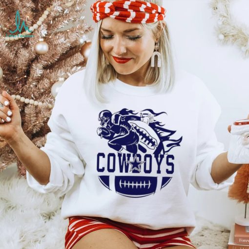 Dallas Cowboys football player half a ball logo shirt