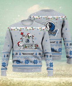 Dallas Mavericks Snoopy Christmas Light Woodstock Snoopy Ugly Christmas Sweater 3D Printed Men And Women Holiday Gift