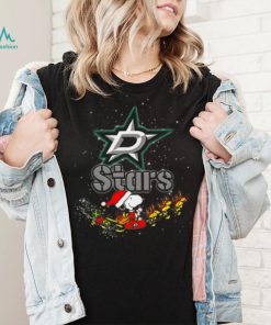 Dallas Stars NHL Santa Snoopy and Woodstock Christmas T Shirt