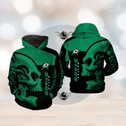 Dallas Stars NHL Skull 3D Printed Hoodie