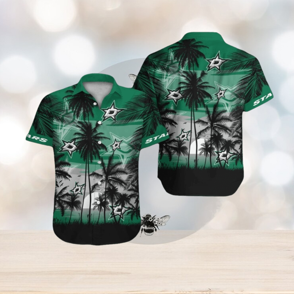 Dallas Stars Short Sleeve Button Up Tropical Hawaiian Shirt Dallas Stars Short Sleeve Button Up Tropical Hawaiian Shirt