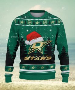 Dallas Stars Ugly Christmas Sweater Tree Santa Hat Car For Fans Gift Familys Holidays