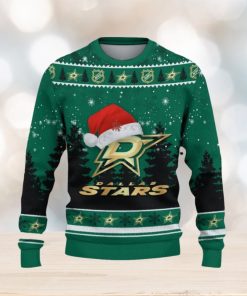 Dallas Stars Ugly Christmas Sweater Tree Santa Hat Car For Fans Gift Familys Holidays