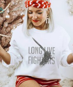 Damen Part Two Long Live The Fighters Distressed Chest Poster T Shirt