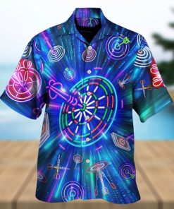 Dart Neon Sign Bright Royal Hawaii Shirt, Summer Beach Shirt, Hawaii Shirt, Shirt For Dart Lovers