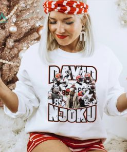 David Njoku number 85 Cleveland Browns football player pose retro shirt