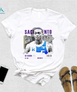 De’Aaron Fox Sacramento Kings basketball player information paper shirt