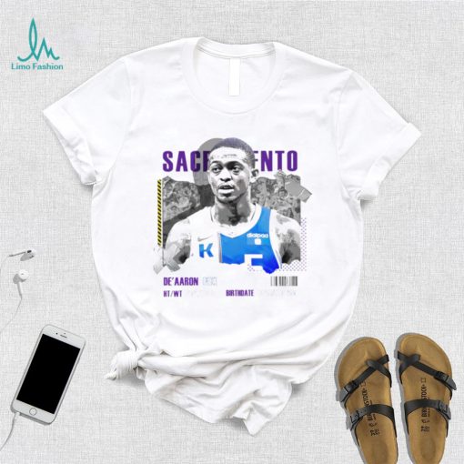 De’Aaron Fox Sacramento Kings basketball player information paper shirt