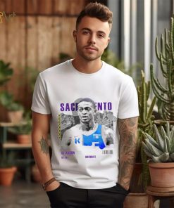 De’Aaron Fox Sacramento Kings basketball player information paper shirt